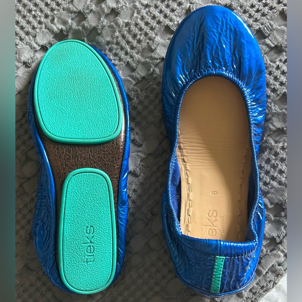 Tieks Sapphire Blue Italian Leather shoes - Picture 2 of 5